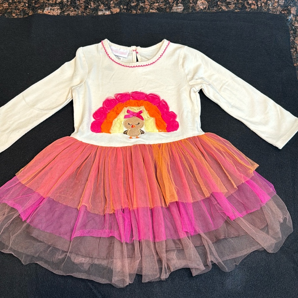 Bonnie Baby Thanksgiving Turkey tutu dress- size 24 months- great condition